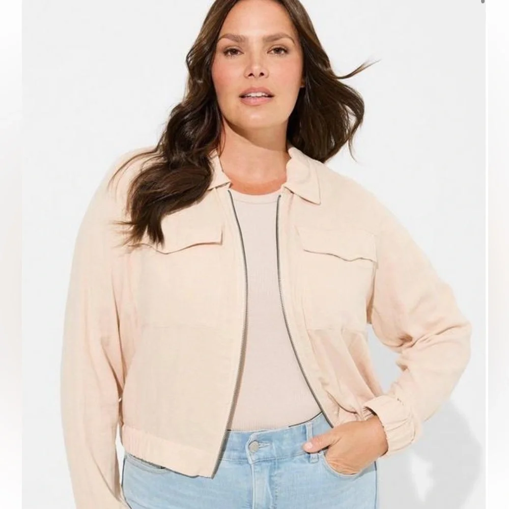 New! Torrid sz 4 Double Gauze Zip Front Jacket‎ 4X